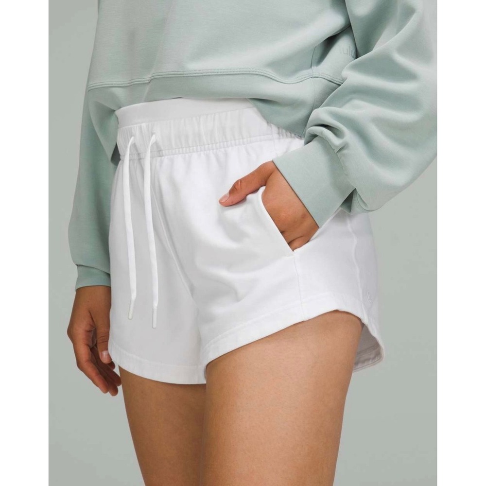 NWT Lululemon Inner Glow High-Rise Short 3" White 2 Gym Casual Lounge Summer - Picture 2 of 8